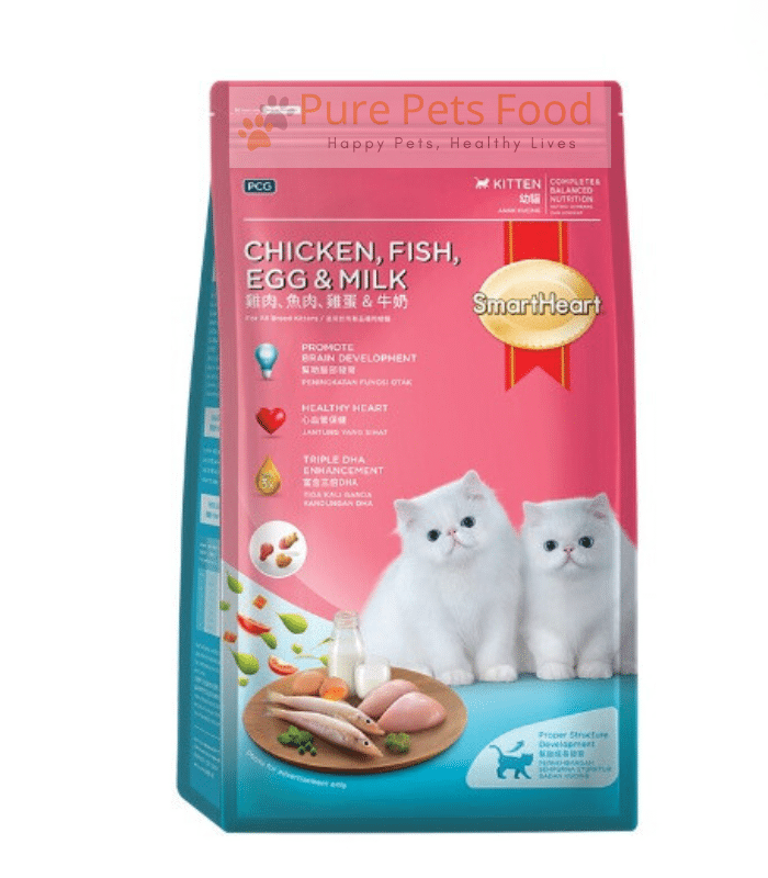 Smartheart Kitten Dry Food with Chicken, Fish, Egg & Milk Flavor (450g)