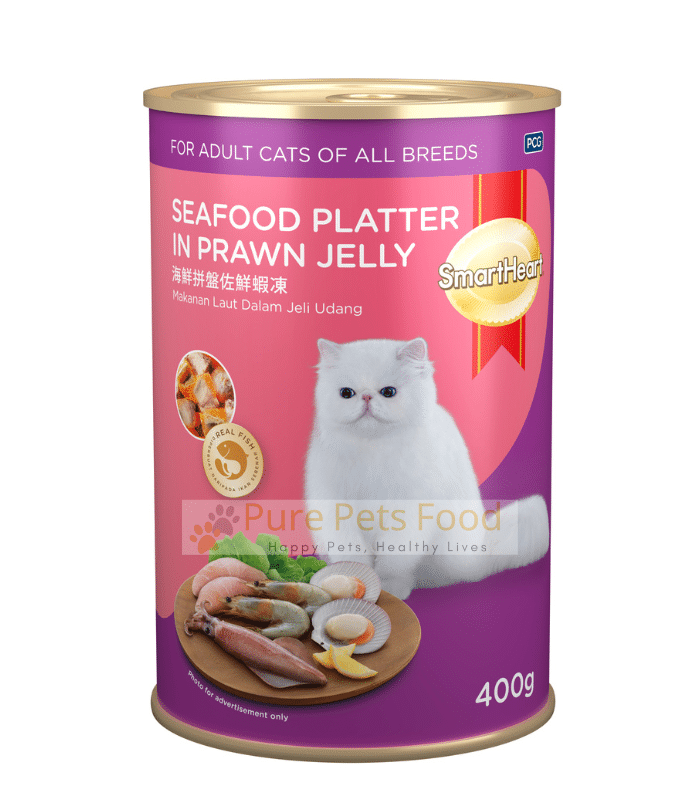 SmartHeart Seafood Platter: Prawn Delight for Adult Cats (400g)