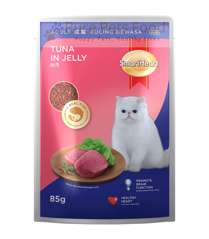 SmartHeart Tuna in Jelly Nutrient-Rich Adult Cat Food Pouch (85g)