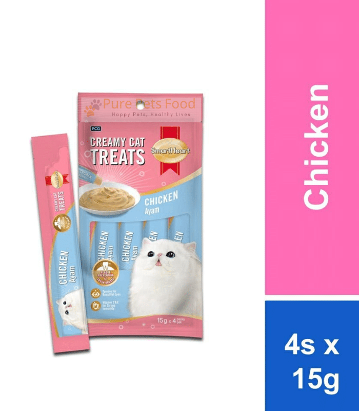 SmartHeart Lickable Creamy Cat Treat – Chicken Flavor 4*15g