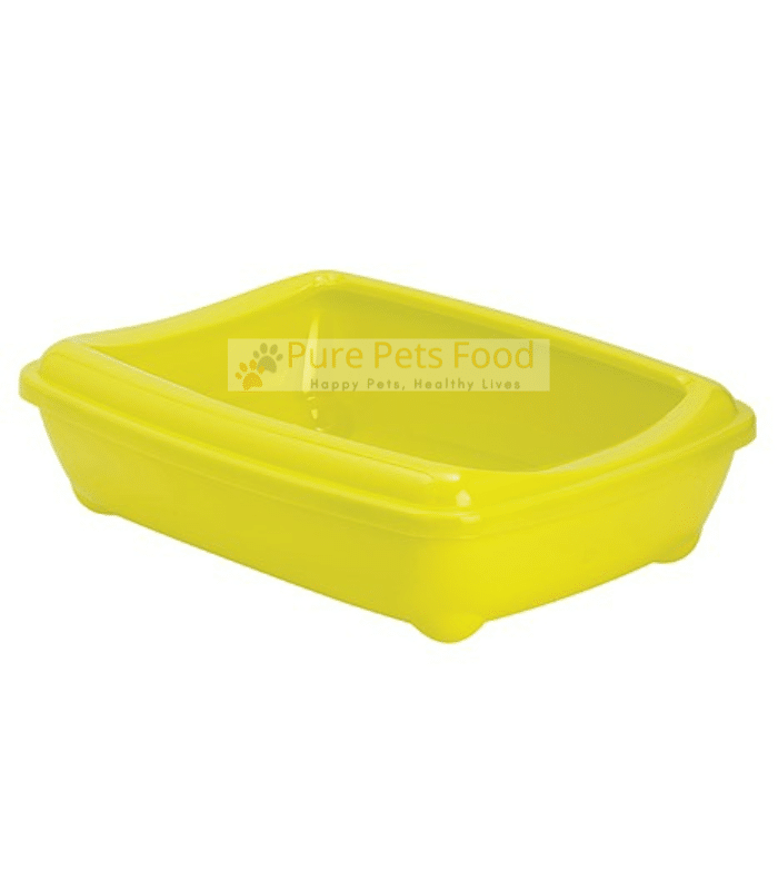 Cat Litter Tray with Removable Rim Lemon Yellow