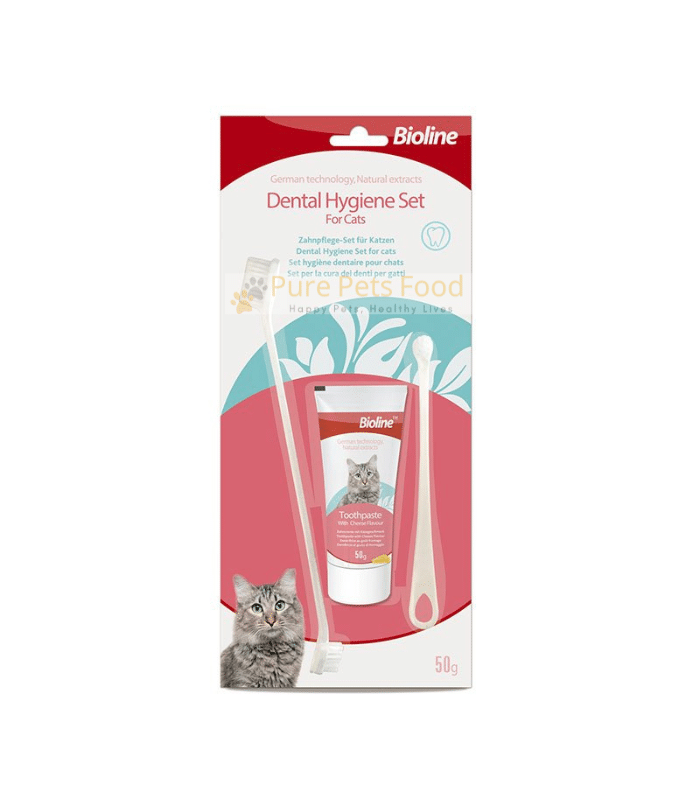 Cat Toothpaste Bioline Dental Hygiene Set for Cats (50g)