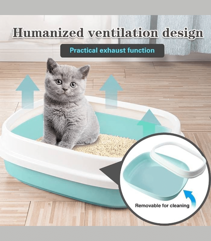 Easy Clean Lightweight Litter Box with Scoop for Cats (Bangladesh-Made)