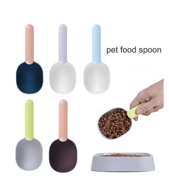 Pet Measuring Cup Curved Design Feeding Spoon