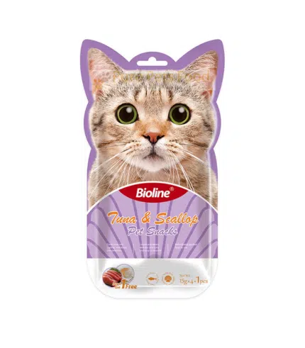 Tuna & Scallop Cat Treats by Bioline (5X15g)