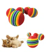 Vibrant Rainbow Cat Ball Toy (1 Piece)